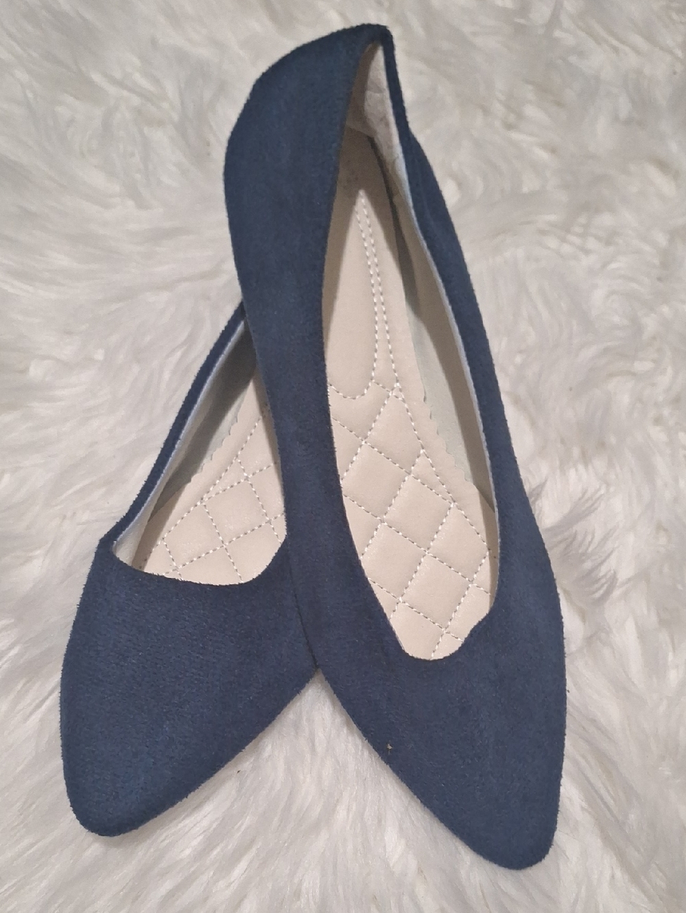 Pointed Toe Women's Flats in Dark Blue